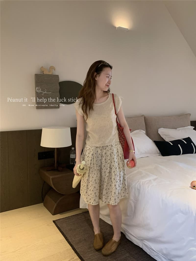 자이언트 다용도 한 부서 꽃무늬 마 재료 캐주얼 반바지 루즈핏 레이스업 허리밴드 생각해라. 작은 청신 반바지 상세 이미지 15