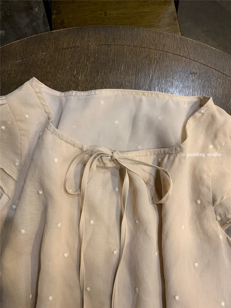 여름 켜기 새로운 부드러운 부서 가죽 핑크색 조정 고급 대기 선택하지 마라. 사람들 차가운 좋은 착용 뜨거운 판매 섹션 작은 셔츠 도트 무늬 상세 이미지 22