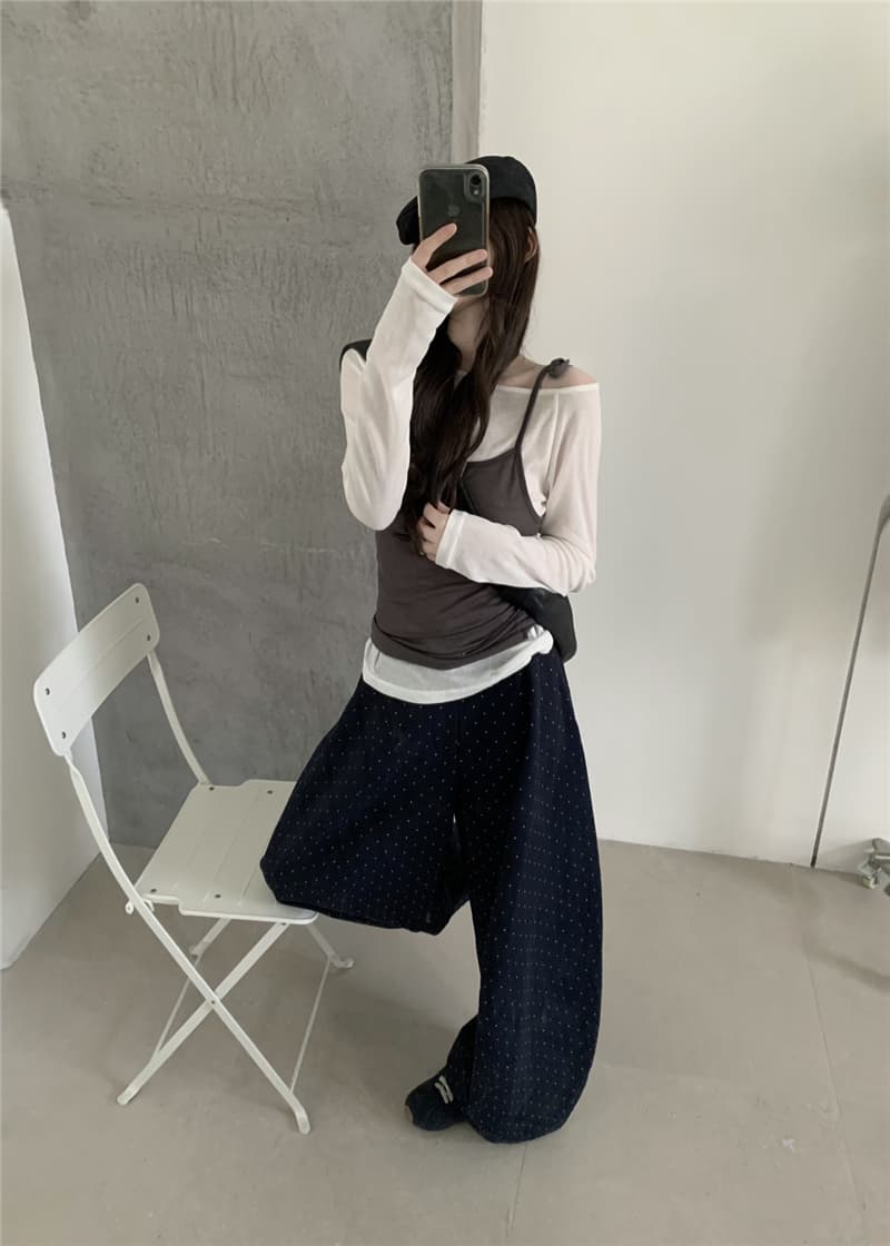 가을 켜기 새로운 한 부서 배색 레이스업 캐미솔 긴팔 부드러운 슬림해 보이는 표지 고기 단추 기본 셔츠 투피스 세트 상세 이미지 12