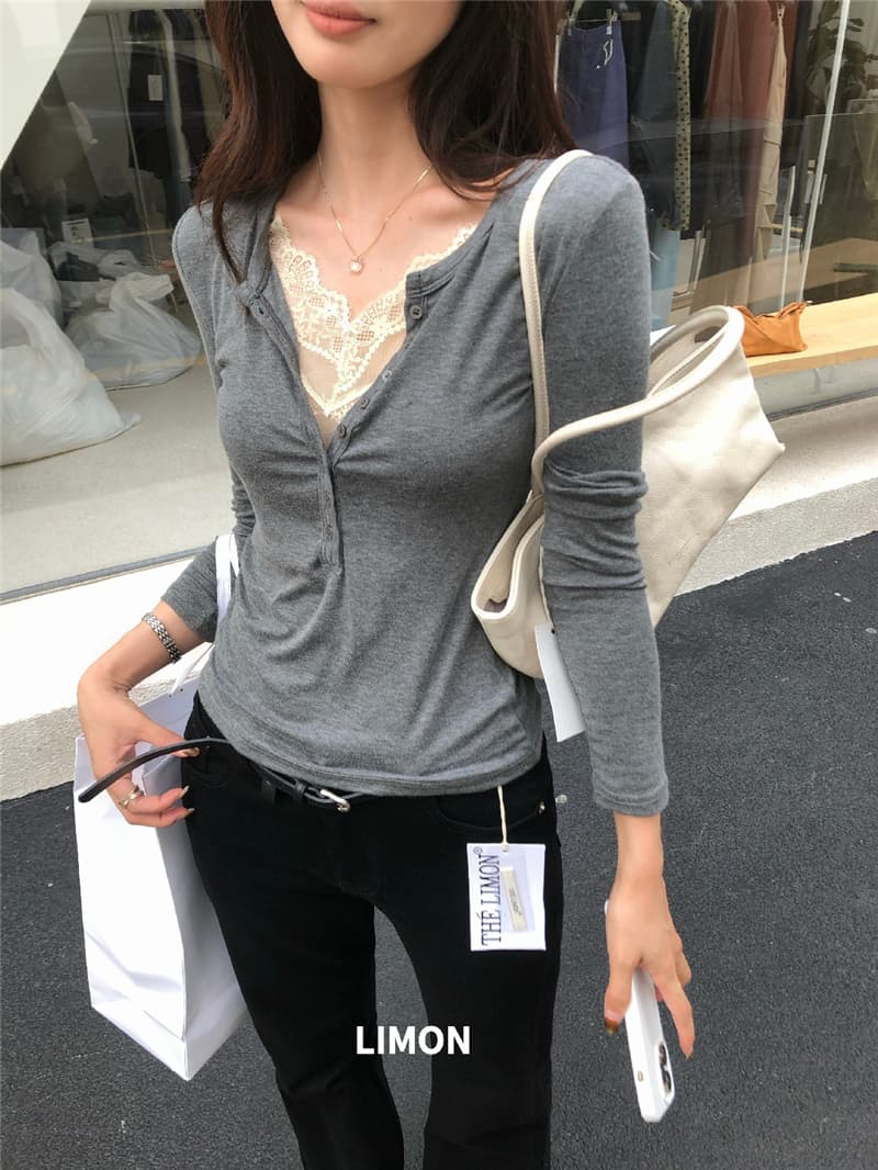 가을 켜기 새로운 빛 연 레이스 라이 경기 서울 몸매 가꾸기 페이크 레이어드 작은 셔츠 디자인 센스 몸매 가꾸기 슬림해 보이는 티셔츠 여성 상세 이미지 13