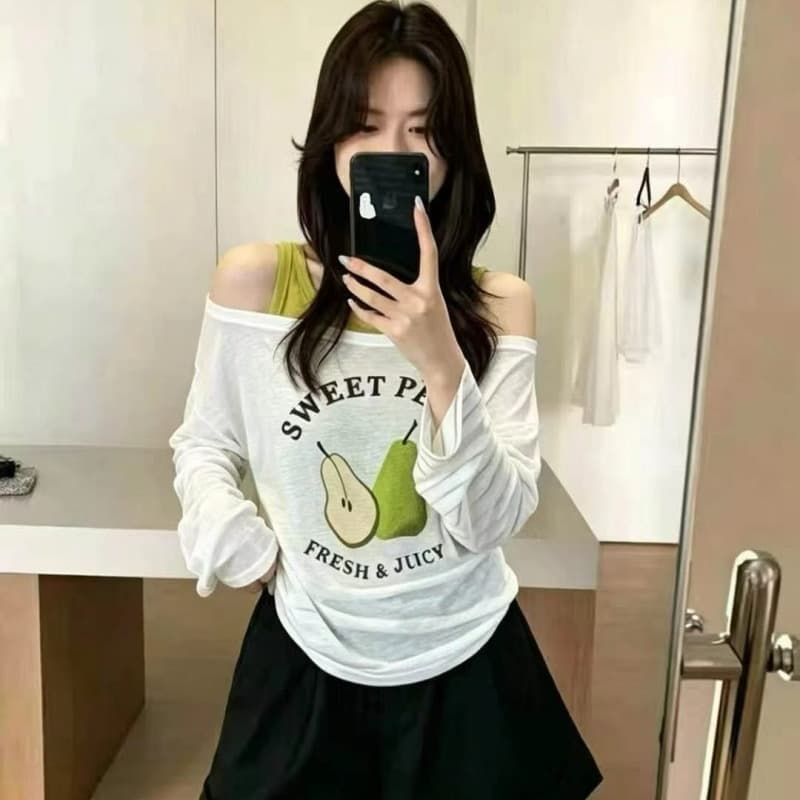 느긋한 바람 품격 캐주얼 루즈핏 슬림해 보이는 자외선 차단 블라우스 티셔츠 여성 의류 조끼 2026 여름 새로운 투피스 세트 이미지 5