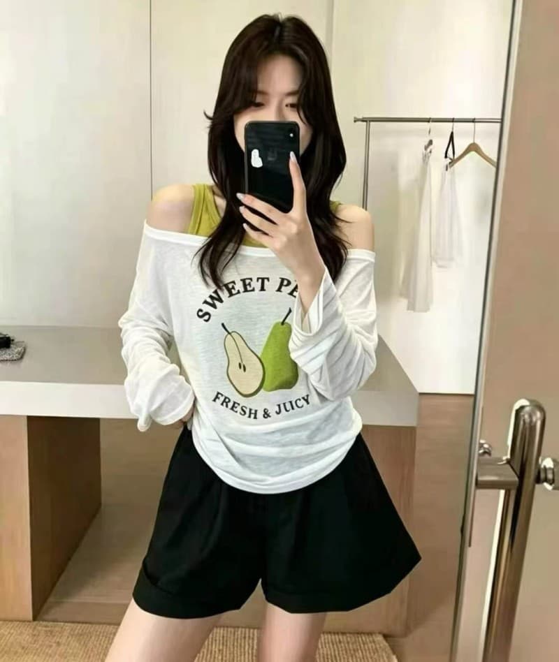 느긋한 바람 품격 캐주얼 루즈핏 슬림해 보이는 자외선 차단 블라우스 티셔츠 여성 의류 조끼 2026 여름 새로운 투피스 세트 상세 이미지 3