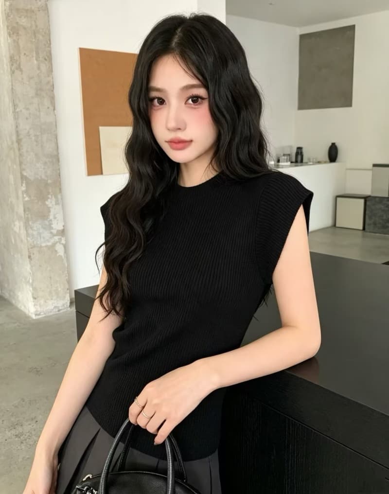 프랑스식 디자인 센스 익스트림 제인 바람 반하이넥 반팔 니트 스웨터 여성 2026 가을 새로운 인사이드 가져 가라. 몸매 가꾸기 기본 셔츠 이미지 5