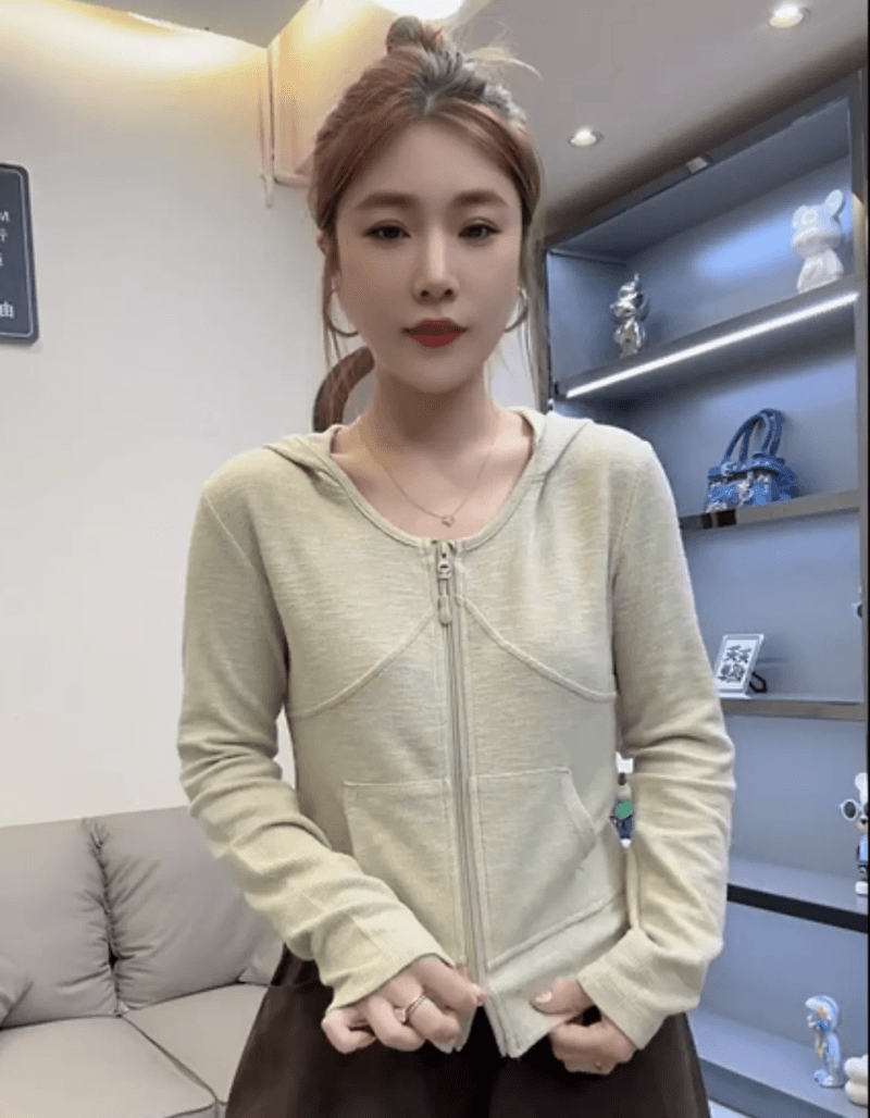 한 부서 디자인 센스 후드 지퍼 후드티 오픈 가디건 여성 2026 가을 새로운 슬림해 보이는 다용도 캐주얼 만나는 맨위 상세 이미지 4