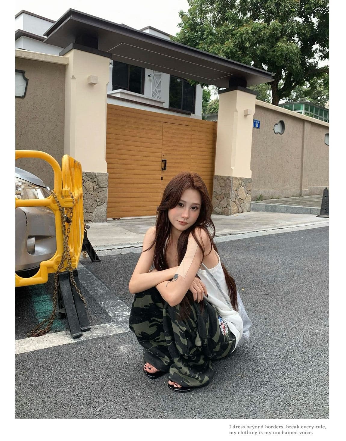 순면 다림질 금박 자수 카모플라주 자수 다림질 금박 루즈핏 넓은 다리 캐주얼 바지 여성 거리 스트레이트 운동 긴 바지 상세 이미지 20