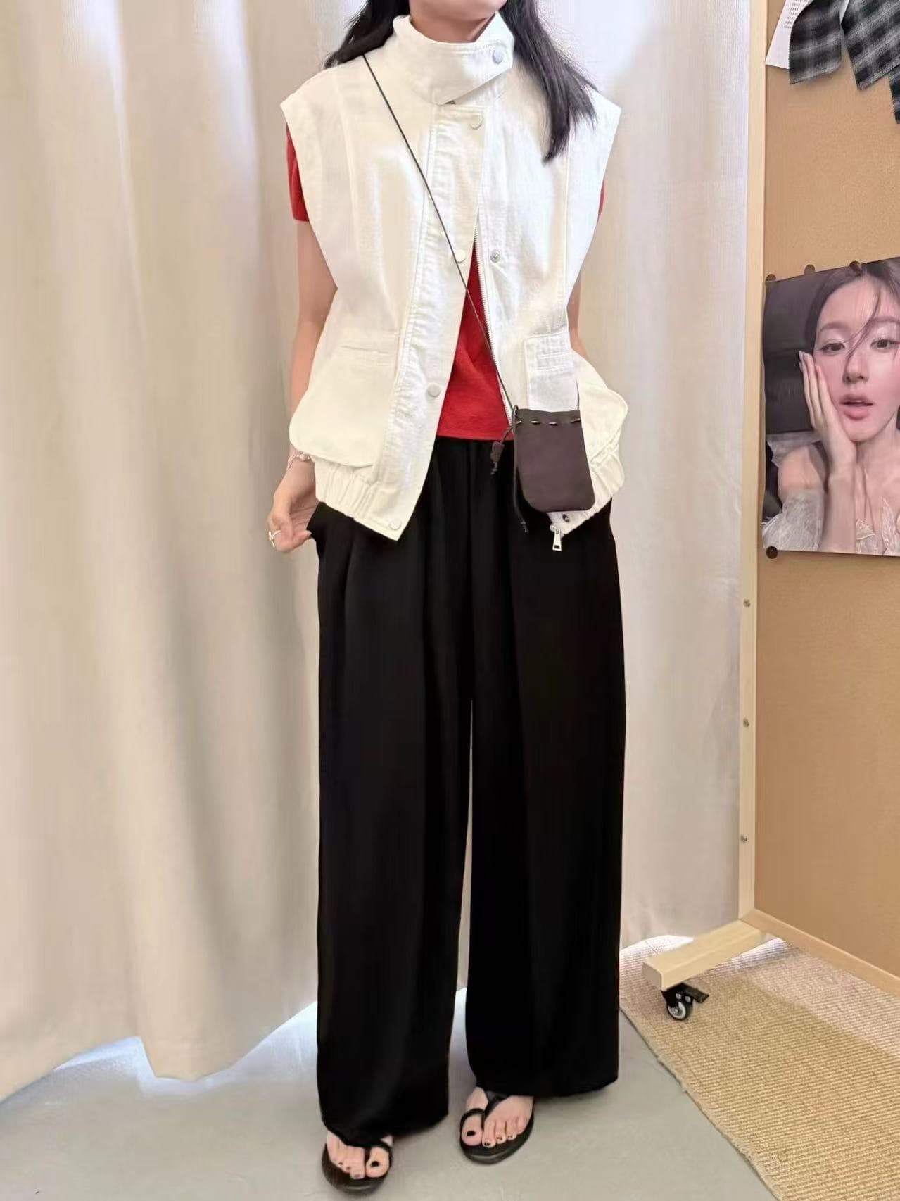 가을 새로운 한 부서 느긋한 캐주얼 바지 루즈핏 다용도 슬림해 보이는 와이드 레깅스 바지 트렌디 상세 이미지 7