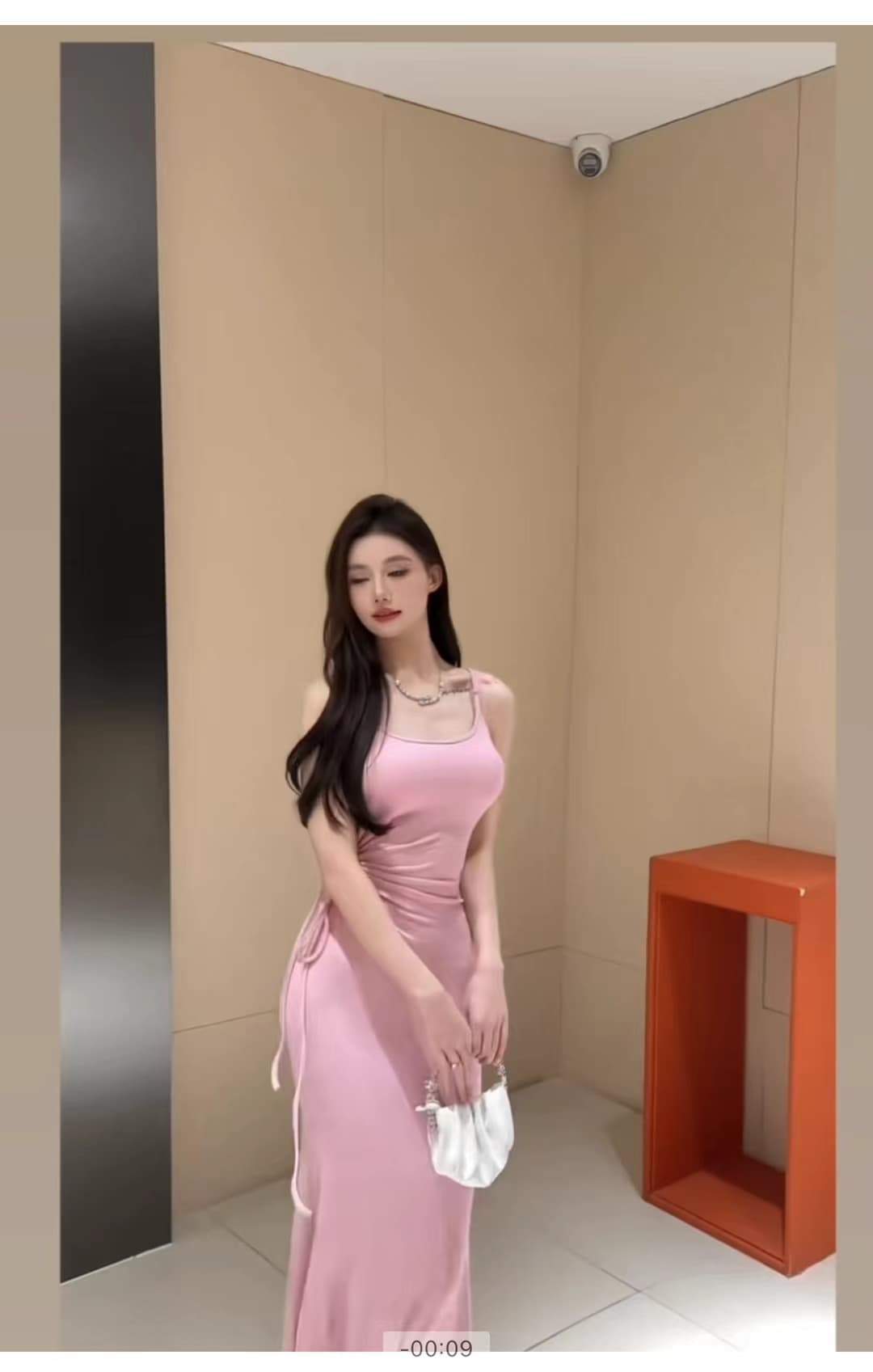 핫걸 섹시함 슬립 여성 드레스 휴가 바람 허리 수축 슬림해 보이는 인어 꼬리 스커트 백리스 타이트 스커트 롱 스커트 이미지 3