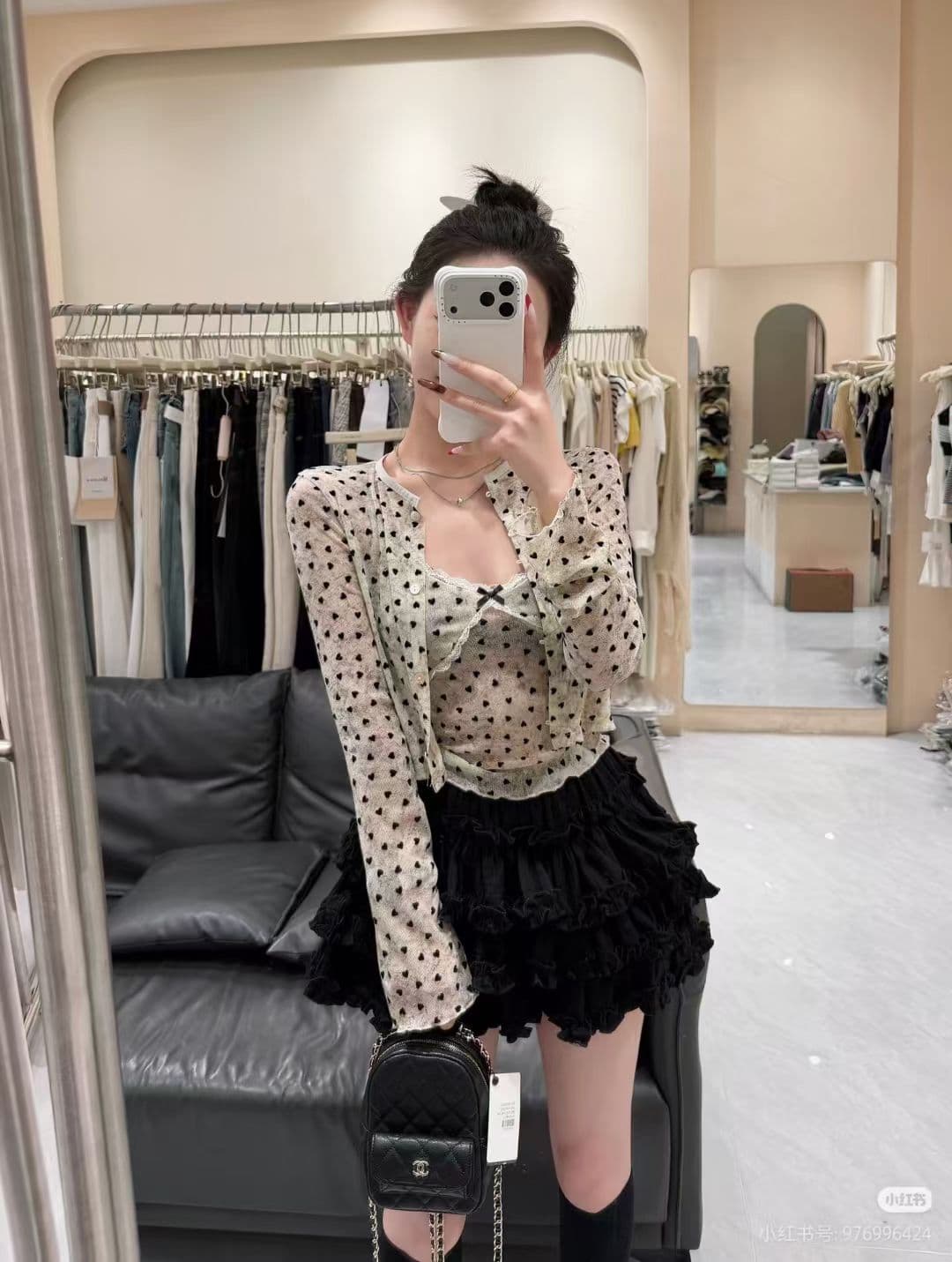한 부서 자이언트 잘 생긴 ootd 착용 가져 가라. 전체 집합 레이스 조각 슬립 오픈 가디건 와이드 레그 팬츠 어린이 여름 세 조각 세트 이미지 3