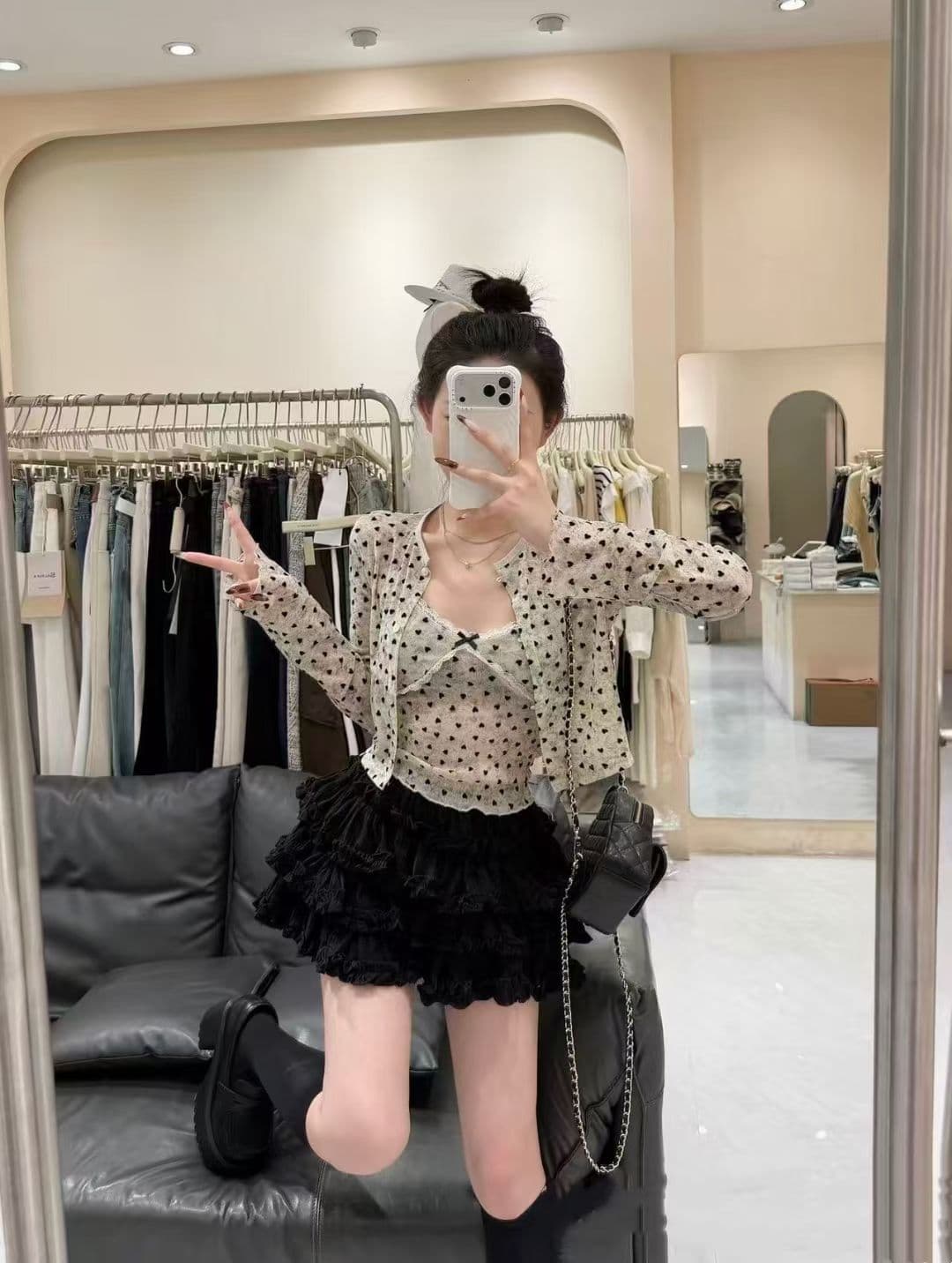 한 부서 자이언트 잘 생긴 ootd 착용 가져 가라. 전체 집합 레이스 조각 슬립 오픈 가디건 와이드 레그 팬츠 어린이 여름 세 조각 세트 상세 이미지 4