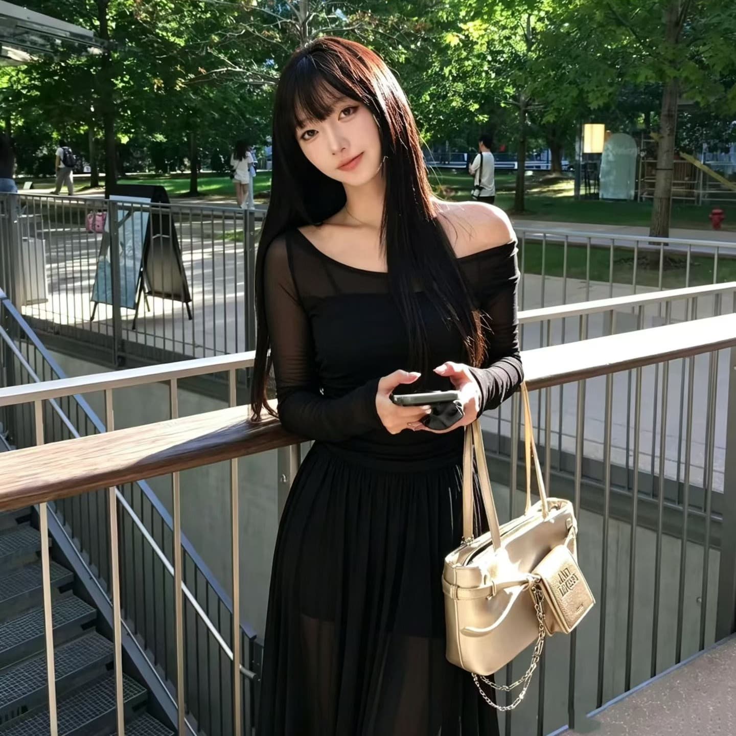2026 새로운 프랑스식 오프숄더 오프숄더 니트 드레스 아이들 해변가 휴가 허리 수축 품격 롱 스커트 세트 이미지 5