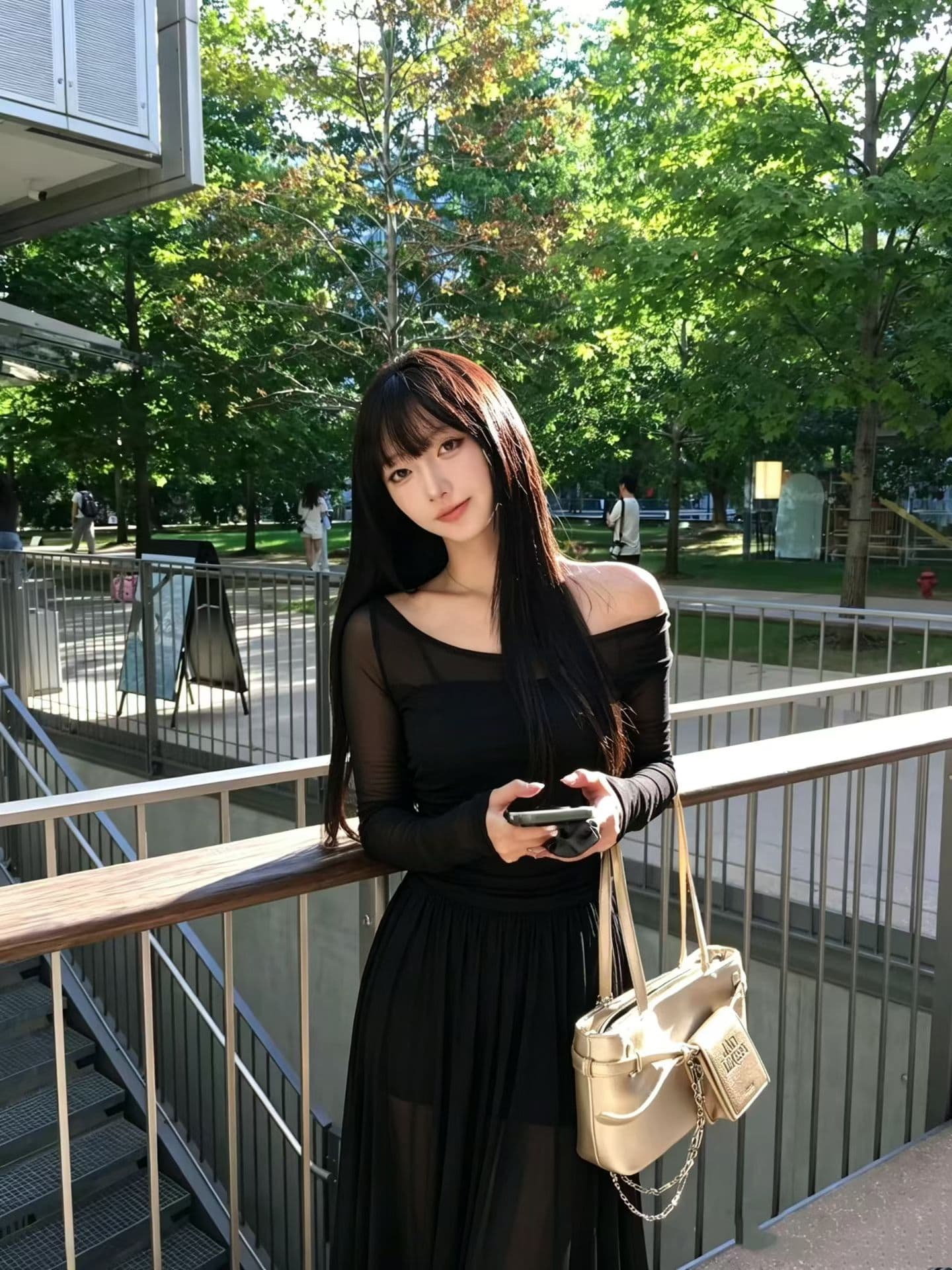 2026 새로운 프랑스식 오프숄더 오프숄더 니트 드레스 아이들 해변가 휴가 허리 수축 품격 롱 스커트 세트 상세 이미지 4