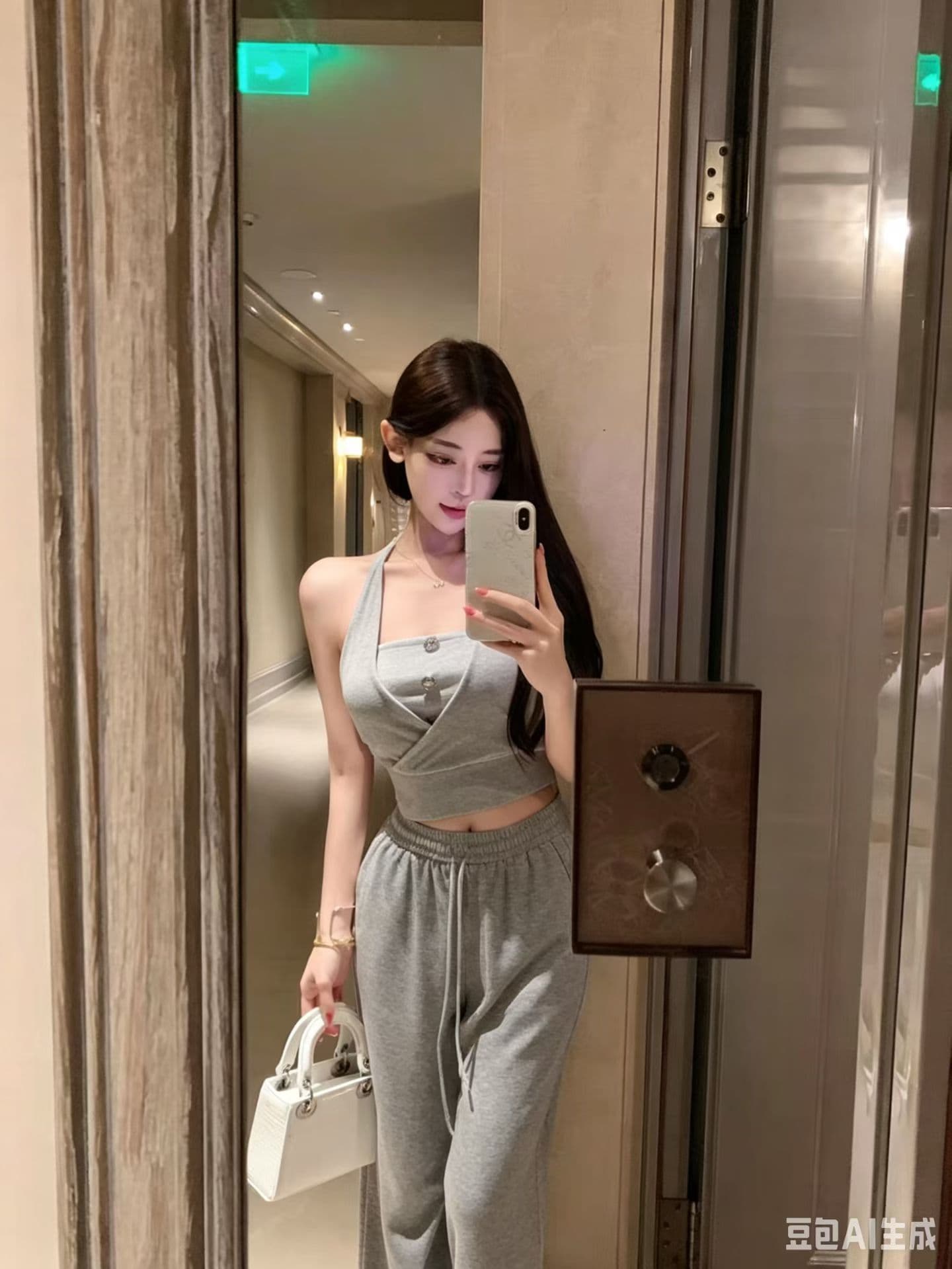 행침 목 페이크 레이어드 튜브탑 캐미솔 여름 핫걸 아름다움 뒤로 민소매 맨위 캐주얼 바지 투피스 세트