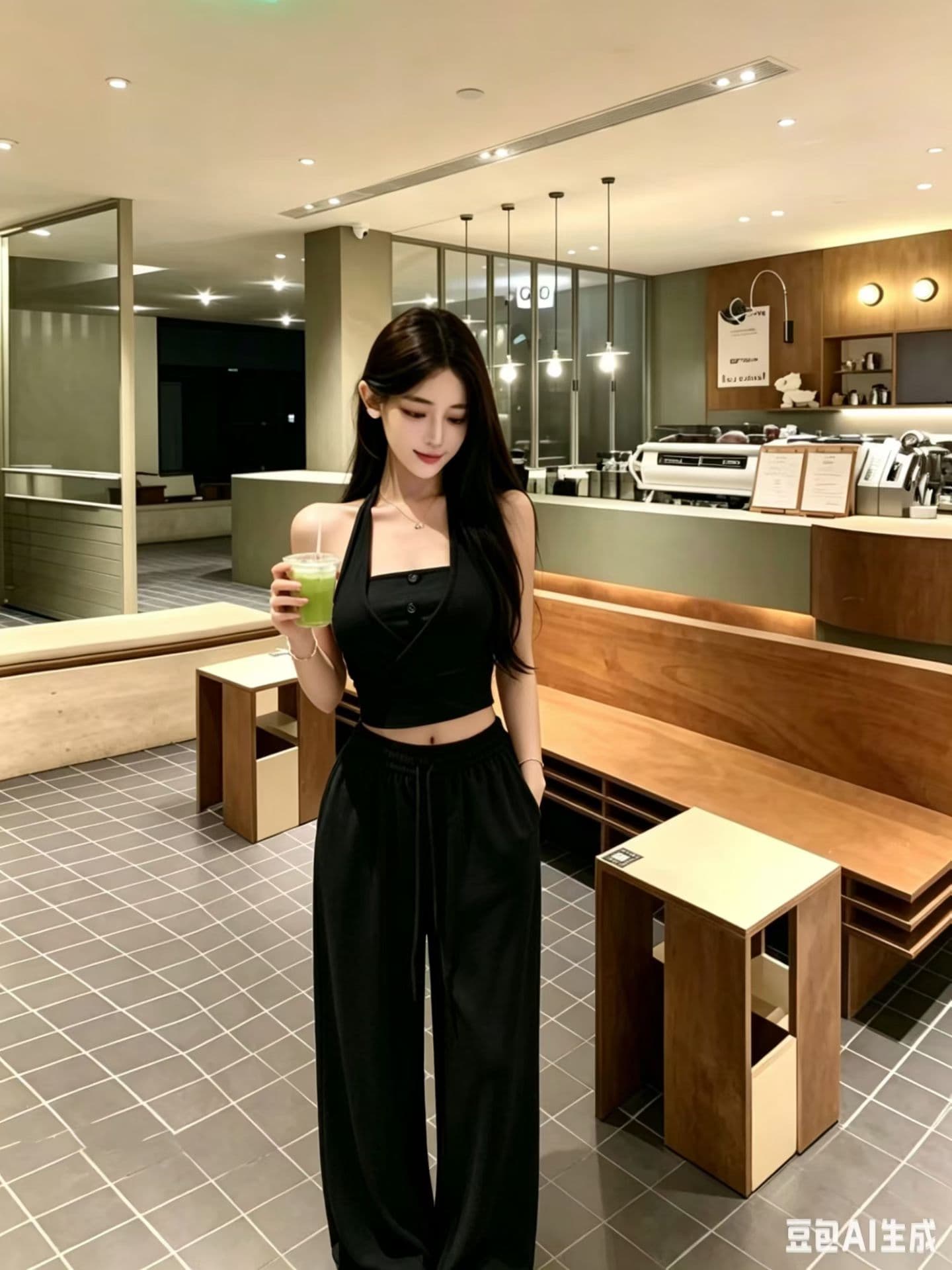 행침 목 페이크 레이어드 튜브탑 캐미솔 여름 핫걸 아름다움 뒤로 민소매 맨위 캐주얼 바지 투피스 세트 상세 이미지 4