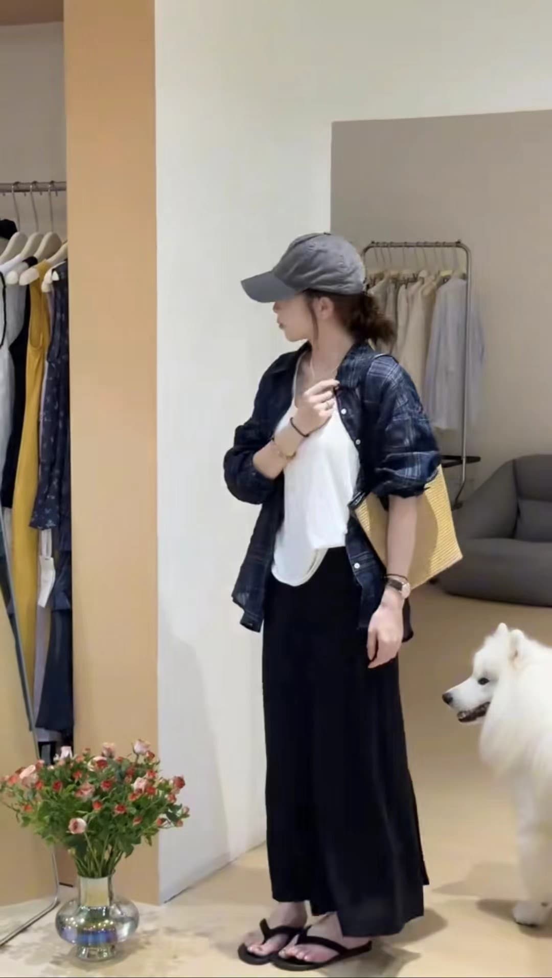 가을 얇은 스타일 ins 바람 체크무늬 한 부서 긴팔 셔츠 여성 레저 얇은 스타일 카디건 코트 투피스 조끼 상세 이미지 2
