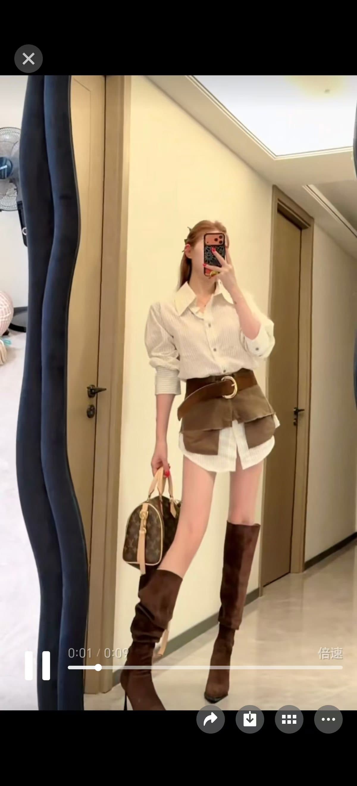 빛 사람들 코치 착용 가져 가라. 전체 집합 이른 가을 느긋한 바람 세로 줄무늬 중간 길이 셔츠 허리 인감 스택 착용 두 조각 여성 세트 이미지 4