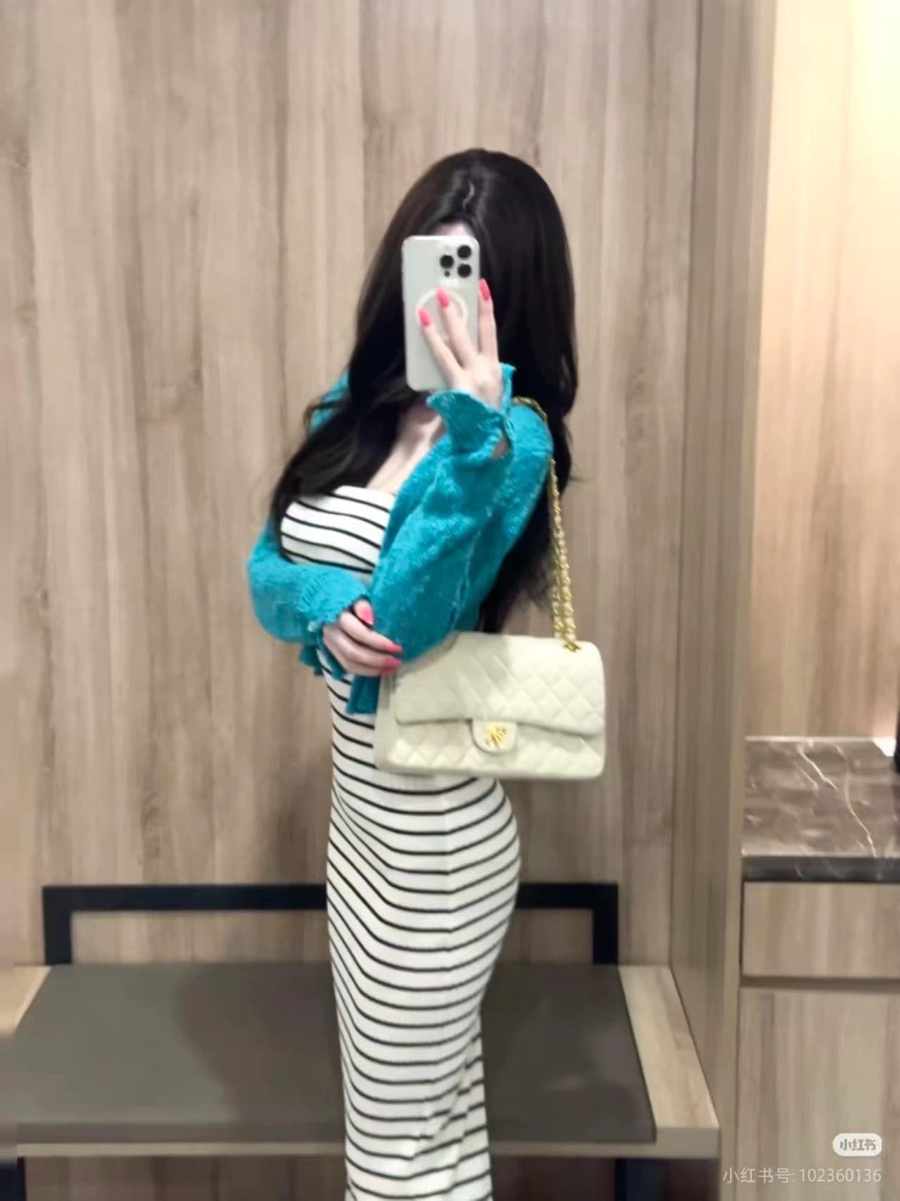 흑백 줄무늬 배색 뒤집다 온통 허리 수축 튜브탑 치마 여성 말라카이트 그린 디스플레이 화이트 홀로우 아웃 질감 센스 쇼트 스타일 재킷 세트 상세 이미지 6