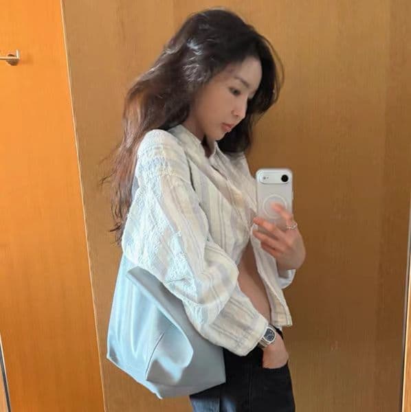 캐주얼 바람 상쾌 스트라이프 출퇴근 다용도 루즈핏 자외선 차단 셔츠 상세 이미지 3