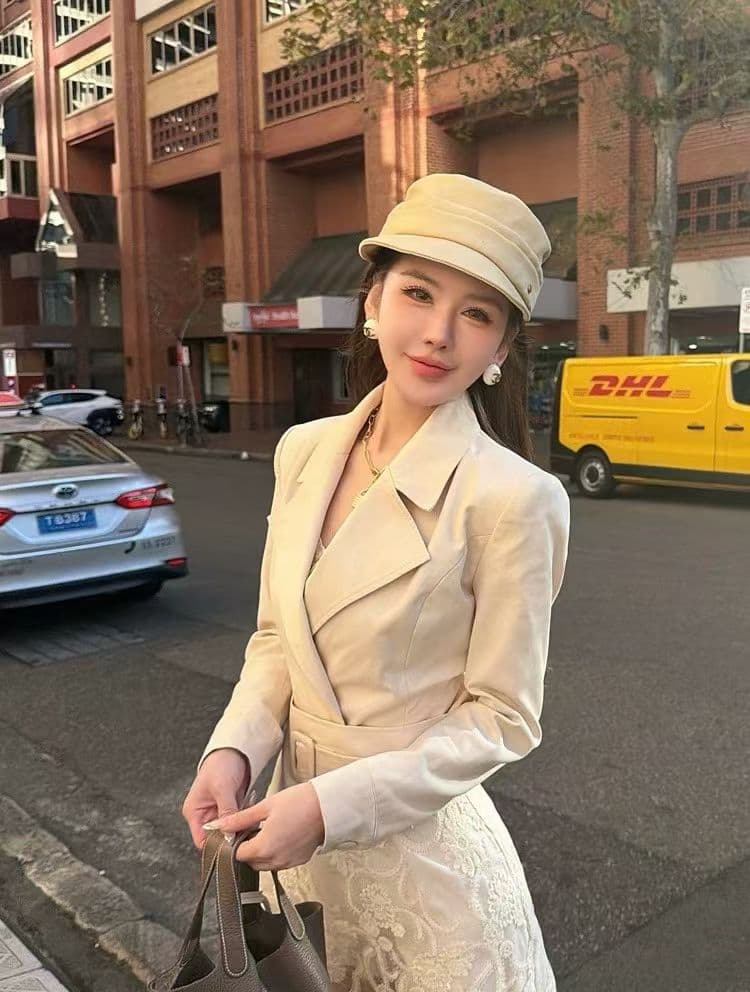 빅 칼라 바람막이 여성 가을 몸매 가꾸기 허리 수축 슬림해 보이는 작은 대중 품격 쇼트 스타일 재킷 이미지 3