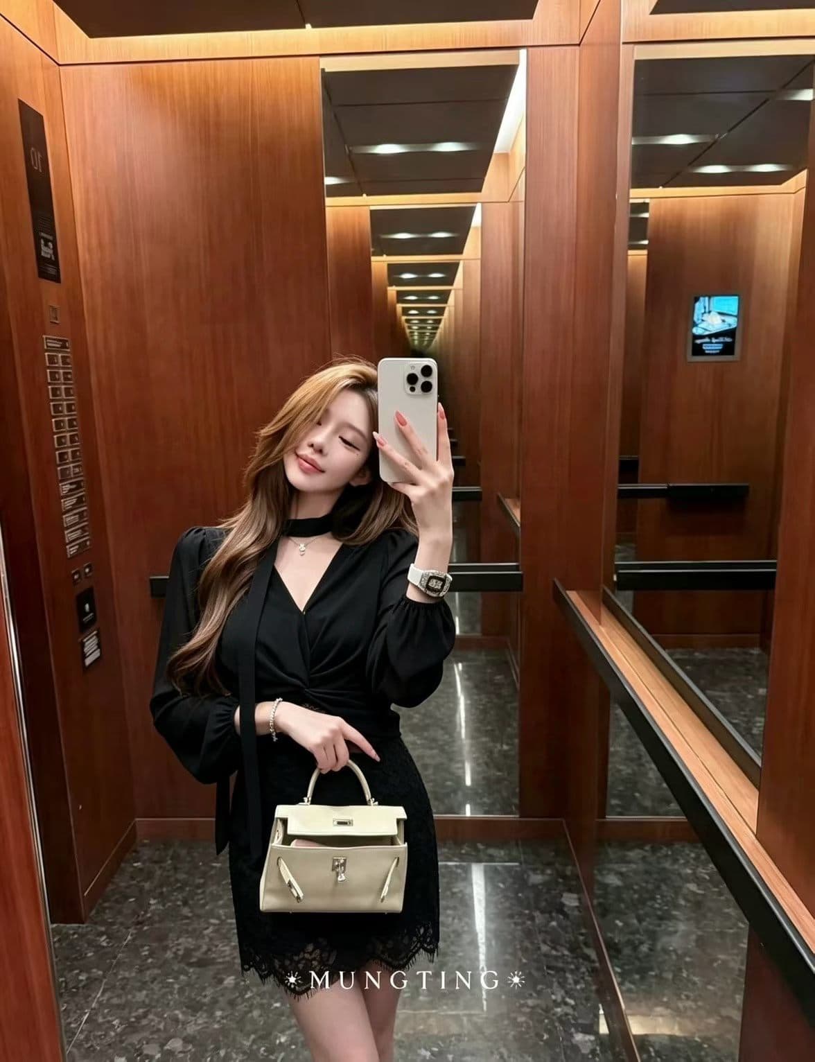 이른 가을 프랑스식 달콤함 슈퍼 요정 품격 쉬폰 세트 여성 V넥 긴팔 작은 셔츠 반신 스커트 두 조각 여성 세트 상세 이미지 1