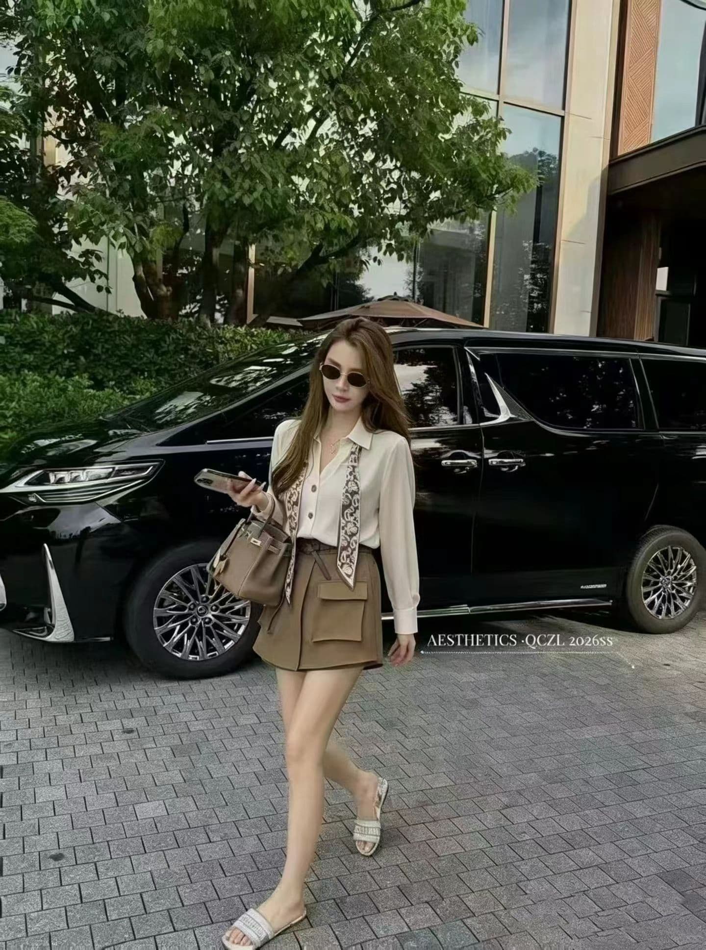 편안함 출퇴근 바람 배색 3종 세트 편안함 다용도 조끼 풀오버 캐주얼 긴팔 티셔츠 와이드 레그 팬츠 세트 여성 상세 이미지 2