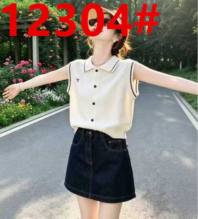 여름 패션 핫걸 작은 대중 화이트 폴로 칼라 아름다운 익스트림 제인 바람 민소매 티셔츠 여성 고급 센스 느긋한 바람 맨위