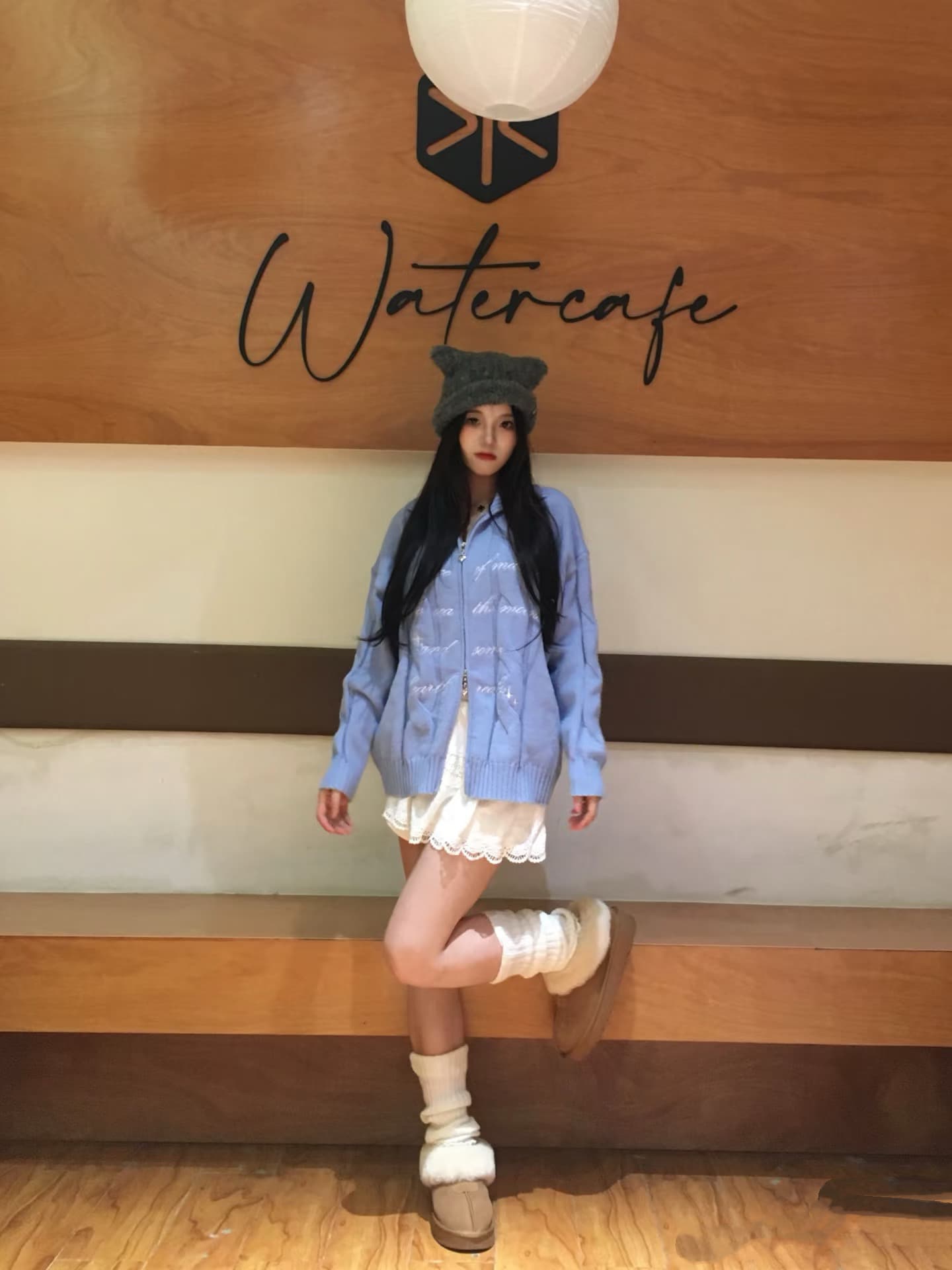 시끄러운 홈 파란색 스웨터 두꺼움 모직물 여성 코트 가을 겨울 니트 오픈 가디건 느긋한 루즈핏 스웨터 고급 맨위 상세 이미지 5
