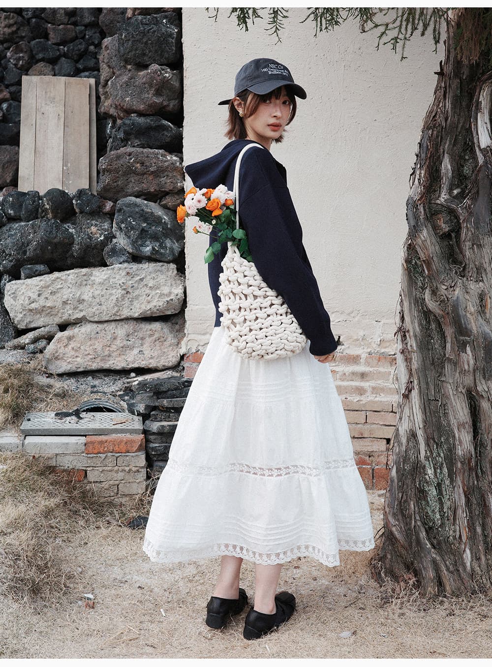 흰 그림 작업장 안녕히 가세요 수프 Cypress 리 26ss 이른 봄 신제품 레이스 레이스 케이크 드레스 한 마디 반신 스커트 상세 이미지 20