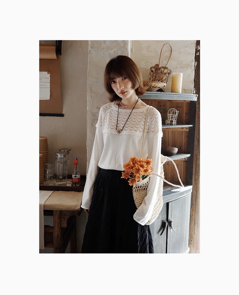 흰 그림 작업장 오스트리아 공 26ss 이른 봄 신제품 면 100% 스트라이프 자카드 흑색 가스 공 치마 반신 스커트 상세 이미지 5