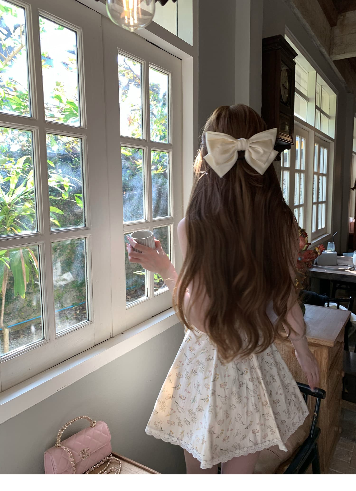 q 여자 집 우울한 소녀 천 골드 센스 일상 면 100% 꽃무늬 드레스 프랑스식 아름다운 민소매 치마 아이들 여름 상세 이미지 17