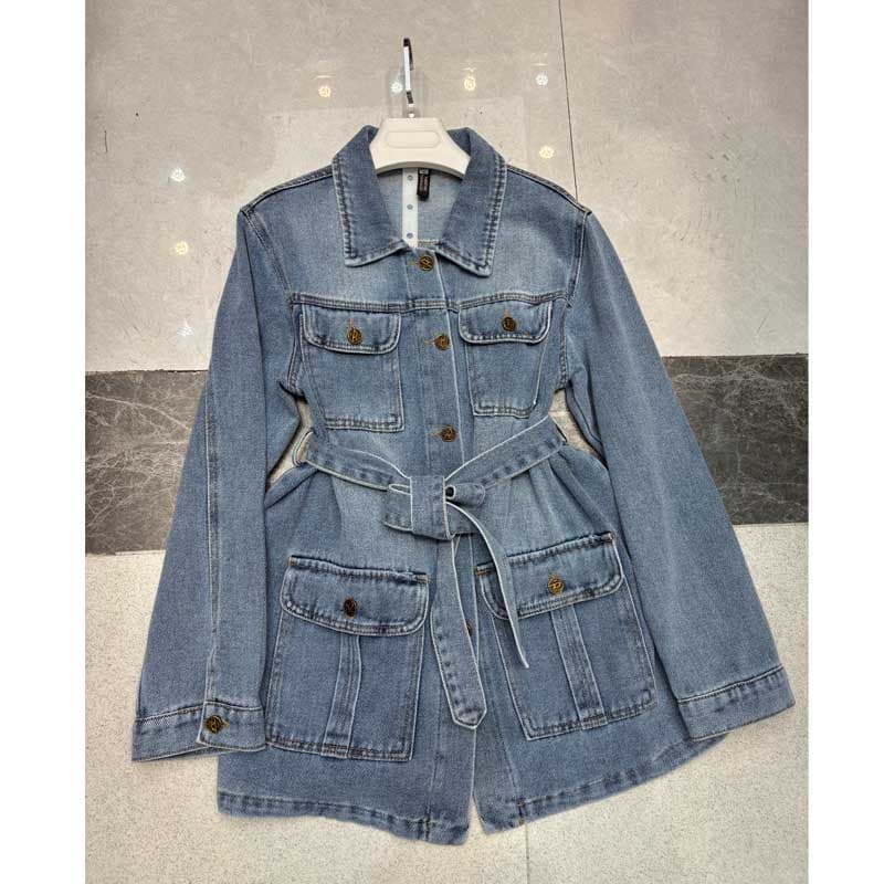 고급 센스 아메리칸 레트로 chic 데님 재킷 고유 한 슈퍼 잘 생긴 한 부서 캐주얼 루즈핏 재킷 여성 2026 가을 상세 이미지 1