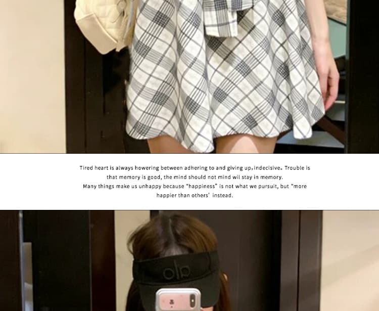 신제품 지금 여름 한 부서 연령 감소 패션 다용도 체크무늬 민소매 드레스 상세 이미지 13