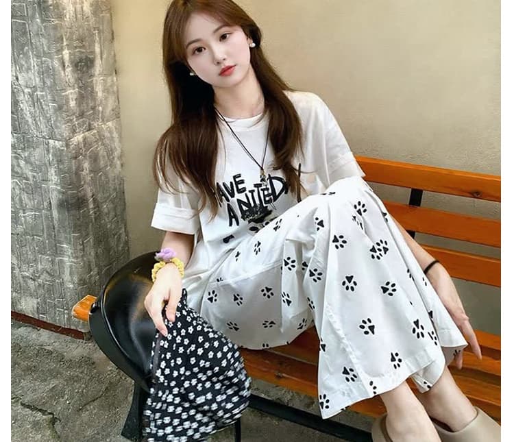 신제품 지금 여름 루즈핏 한국 스타일 연령 감소 패션 슬림해 보이는 긴 바지 캐주얼 운동 투피스 세트 상세 이미지 10
