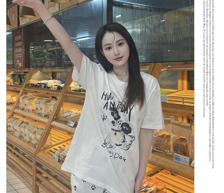 신제품 지금 여름 루즈핏 한국 스타일 연령 감소 패션 슬림해 보이는 긴 바지 캐주얼 운동 투피스 세트 상세 이미지 13