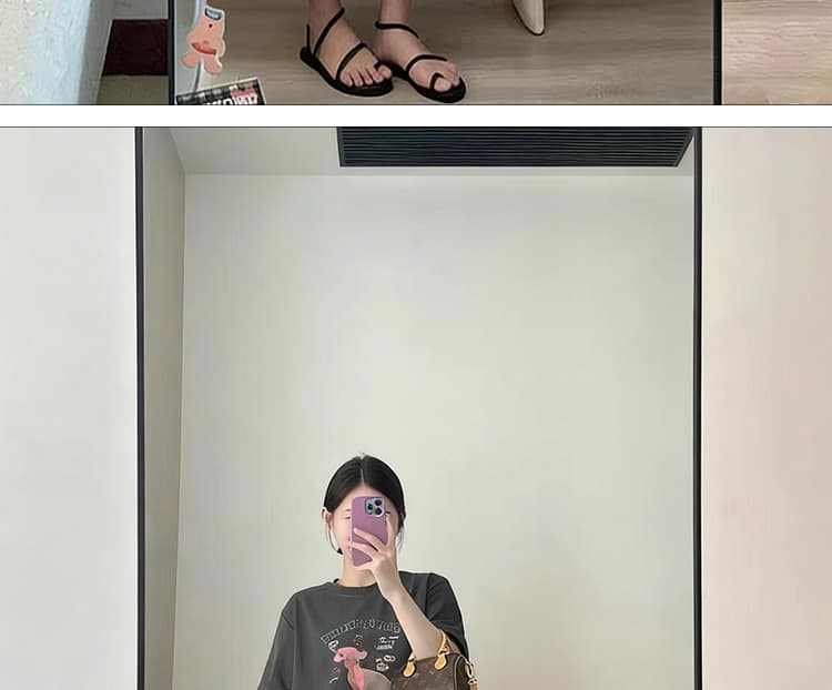 신제품 지금 여름 새로운 루즈핏 강아지 프린트 티셔츠 반팔 맨위 핑크색 복부 지지 반신 스커트 상세 이미지 15