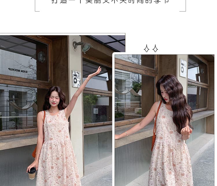 신제품 지금 여름 패션 부드러운 바람 품격 아름다운 휴가 핑크색 꼬집기 허리 요정 드레스 상세 이미지 3