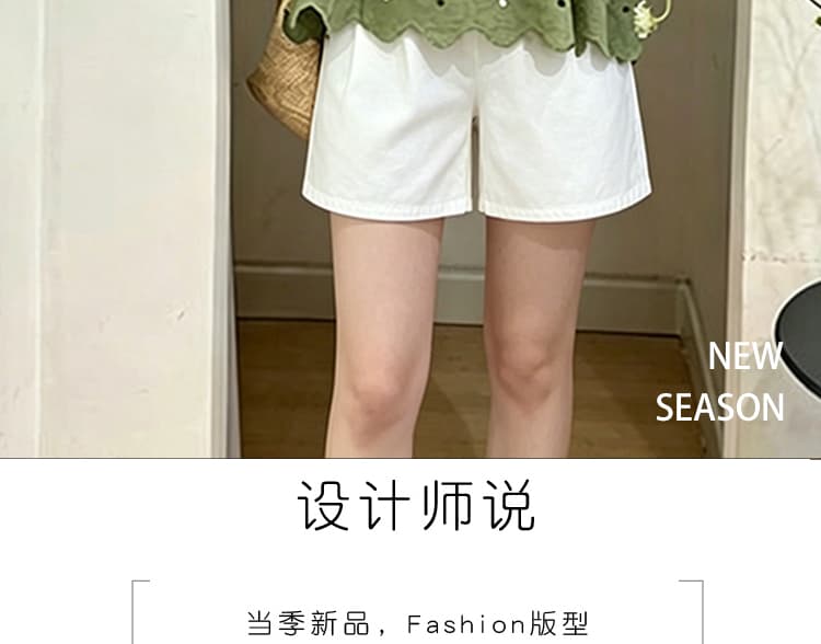 신제품 지금 여름 한 부서 착용 가져 가라. 도파민 녹색 홀로우 아웃 민소매 맨위 화이트 복부 지지 반바지 상세 이미지 2