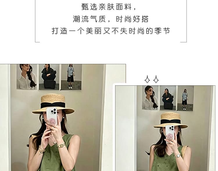 신제품 지금 여름 한 부서 착용 가져 가라. 도파민 녹색 홀로우 아웃 민소매 맨위 화이트 복부 지지 반바지 상세 이미지 3