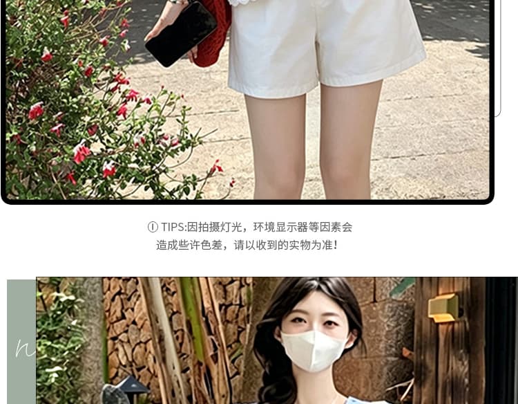 신제품 지금 여름 한국 스타일 인형 셔츠 레이스 레이스 맨위 화이트 짧은 바지 착용 가져 가라. 전체 집합 상세 이미지 6