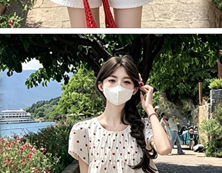 신제품 지금 여름 한국 스타일 인형 셔츠 레이스 레이스 맨위 화이트 짧은 바지 착용 가져 가라. 전체 집합 상세 이미지 17