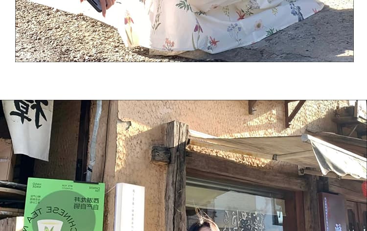 신제품 지금 여름 루즈핏 다용도 연령 감소 휴가 바람 식물 꽃무늬 프린트 라운드 넥 조끼 원피스 상세 이미지 16
