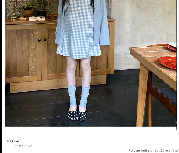 신제품 지금 여름 새로운 얇은 스타일 느긋한 거친 가장자리 오픈 가디건 외부 가져 가라. 블라우스 체크무늬 슬립 드레스 투피스 세트 상세 이미지 21