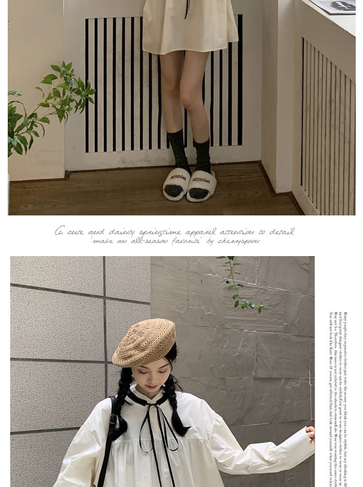 신제품 지금 여름 새로운 트렌디 엄마 가을 의상 프랑스식 chic 고급 센스 루즈핏 긴팔 거품 소매 패션 미니 스커트 상세 이미지 10