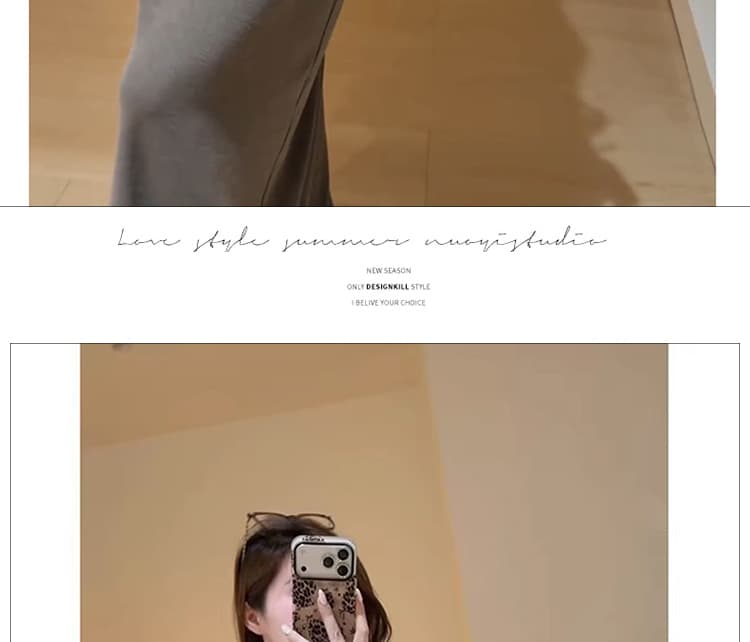 신제품 지금 새로운 레트로 격자 무늬 셔츠 느긋한 느슨함 센스 브라운 조끼 원피스 스택 착용 투피스 세트 상세 이미지 17