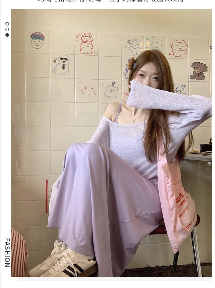신제품 지금 봄 가을 새로운 한국 스타일 패션 슬립 드레스 자외선 차단 블라우스 품격 슬림해 보이는 세트 상세 이미지 4
