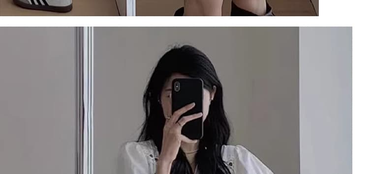 신제품 지금 프랑스식 봄 가을 새로운 V넥 레이스 홀로우 아웃 디자인 센스 인기 거품 소매 루즈핏 드레스 상세 이미지 9