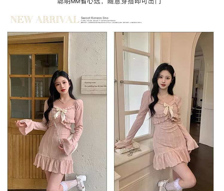신제품 지금 한국 스타일 나비 매듭 첫사랑 달콤한 욕망 바람 몸매 가꾸기 인어 꼬리 자카드 원단 벨트 네리 지퍼 드레스 상세 이미지 8