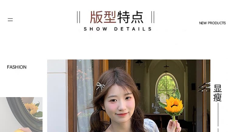 실사 2026 년 여름 새로운 달콤함 작은 청신 세로 줄무늬 레이스 나비 매듭 부서 벨트 드레스 상세 이미지 7