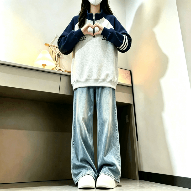 2026 년 가을 겨울철 새로운 학원 스타일 풀오버 자수 루즈핏 다용도 후드티 상세 이미지 4