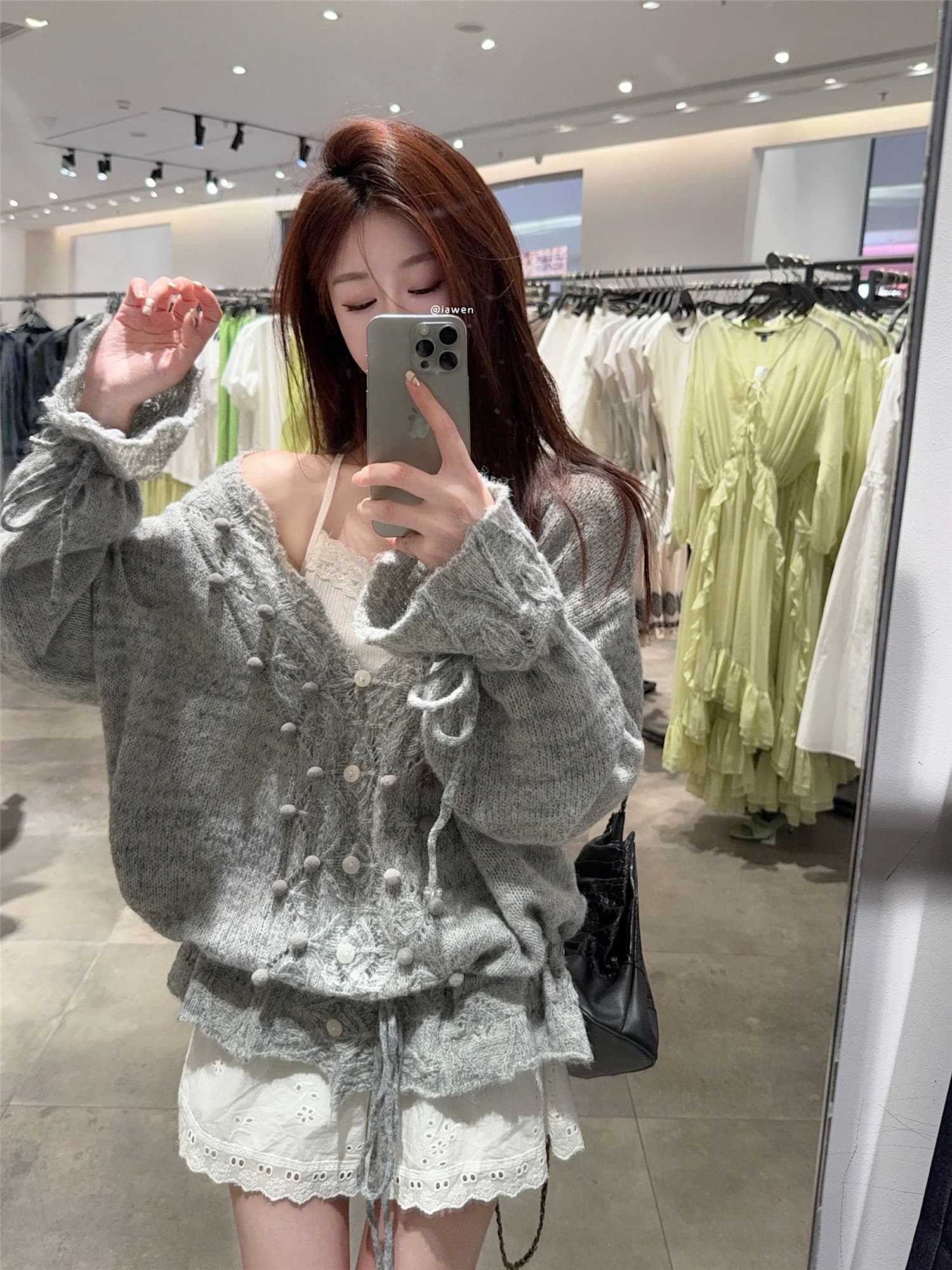 실사 정가 이른 가을 홀로우 아웃 V넥 루즈핏 펌프 로프 느긋한 바람 니트 스웨터 슬림해 보이는 맨위 상세 이미지 22