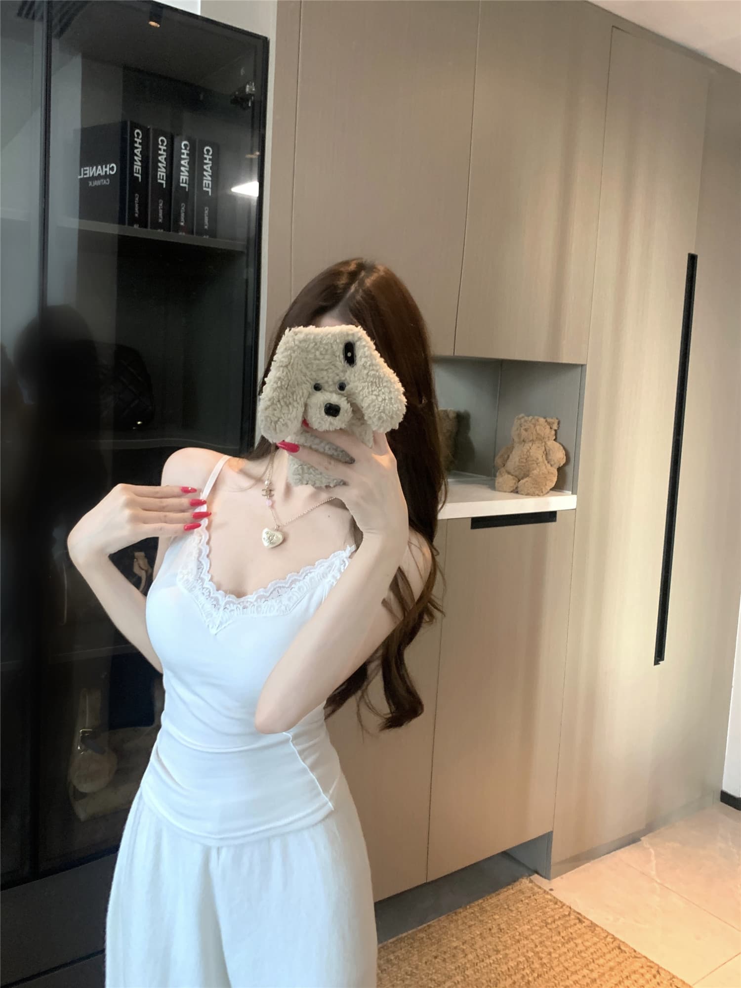 실사 정가 가을 겨울 연삭 털 조끼 여성 벨트 가슴 패드 순수한 욕망 레이스 만나는 인사이드 가져 가라. 슬립 맨위 여성 상세 이미지 7